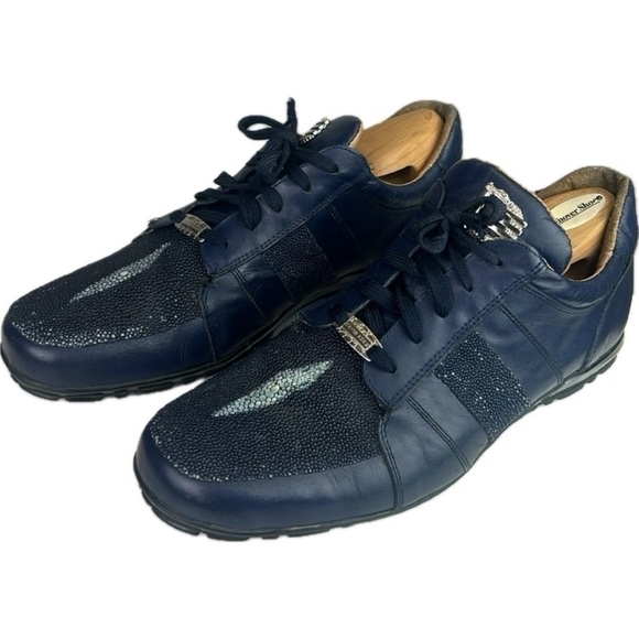 Genuine Exotic Blue Stingray Leather David Eden Sport Shoes Size 10 - Picture 7 of 11